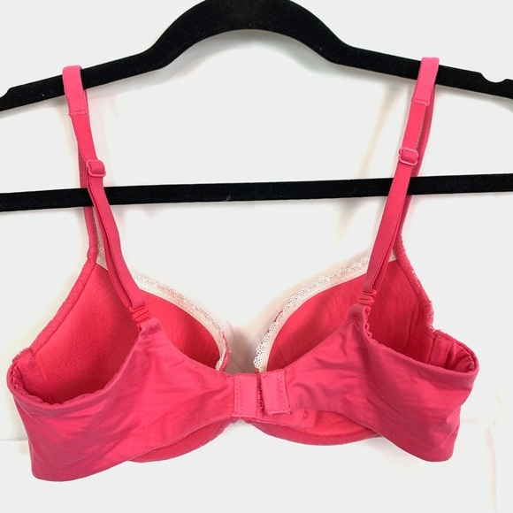 Victorias Secret BODY LINED DEMI Pink Lace Bra 32C - Picture 7 of 16